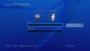 ps4 facebook connect error