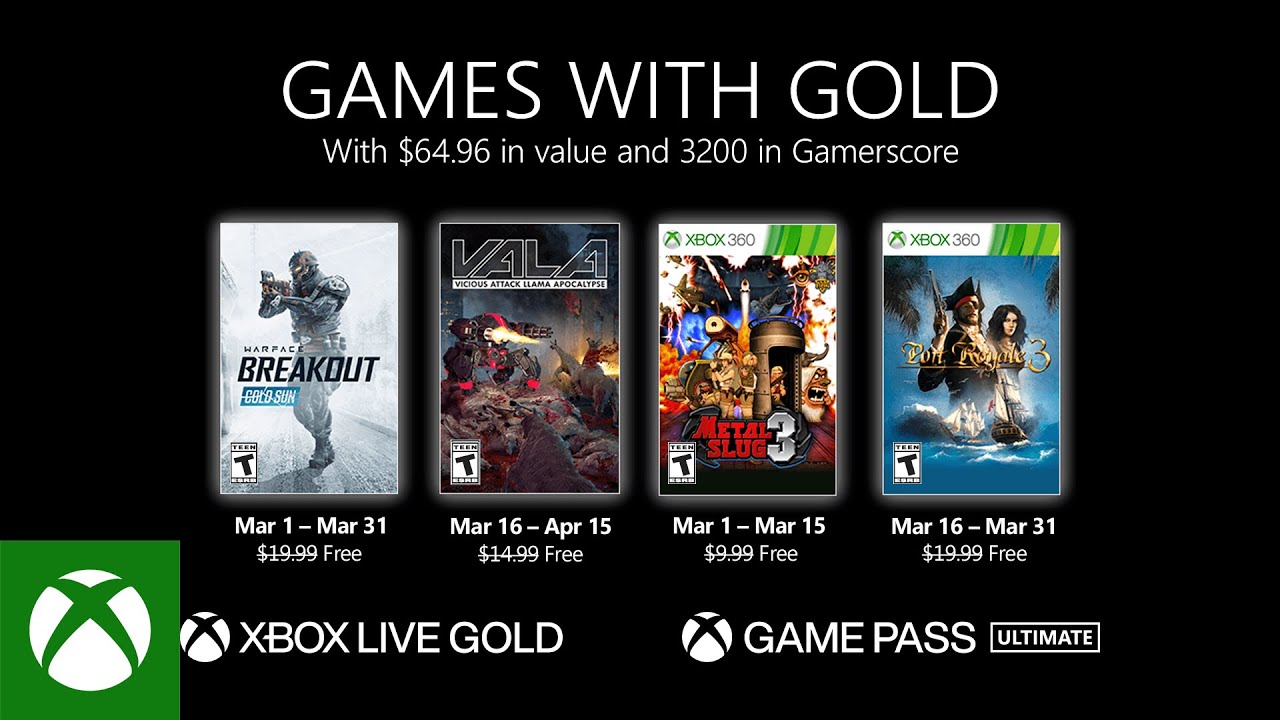 Xbox Games With Gold March 2021 Announced MP1st