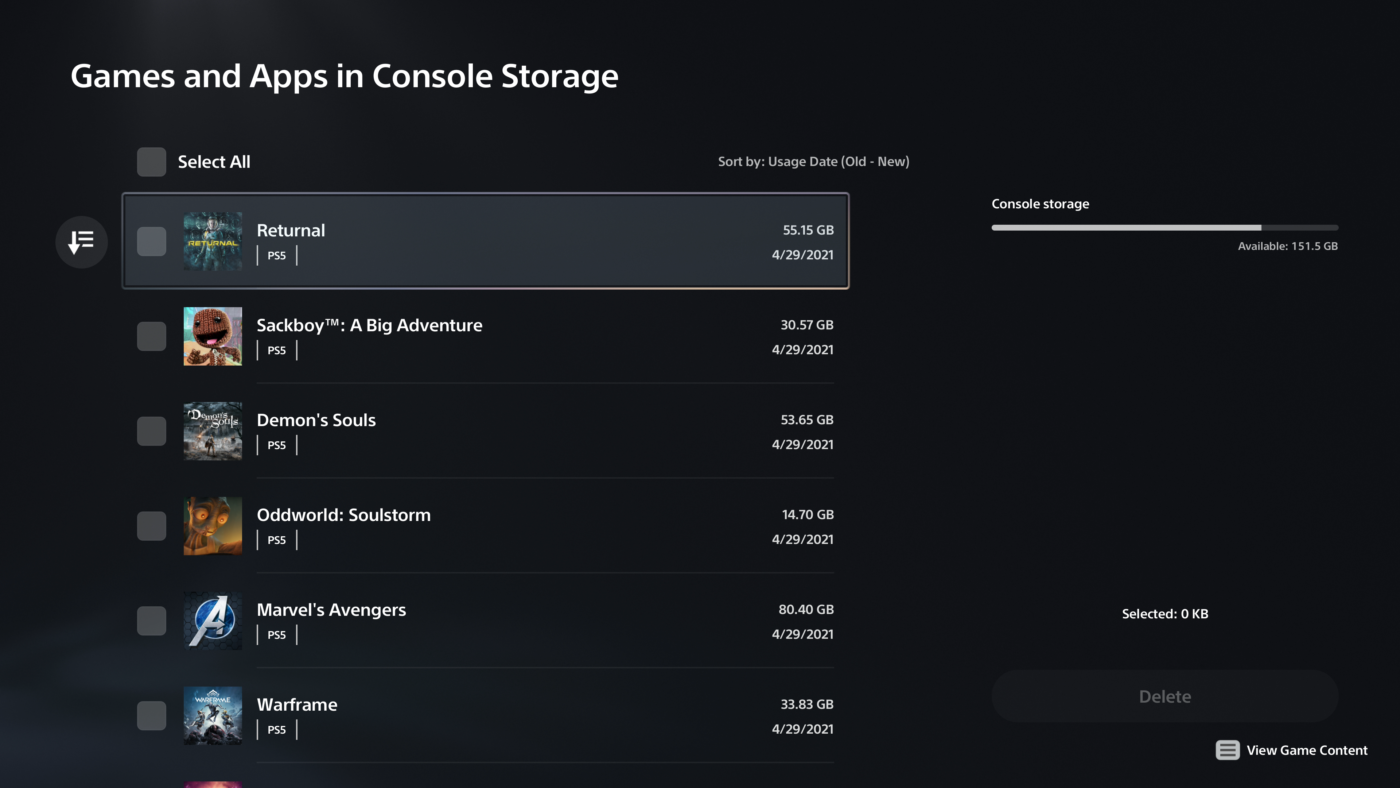 PlayStation App PS5 Storage Management Image 7