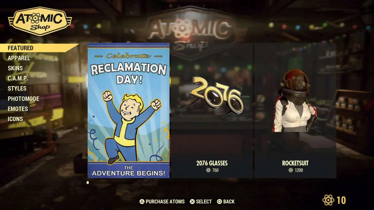 Fallout 76 Atomic Shop Weekly Update