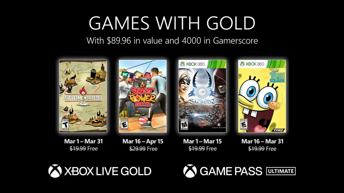 Xbox Games With Gold Free Games for March 2022