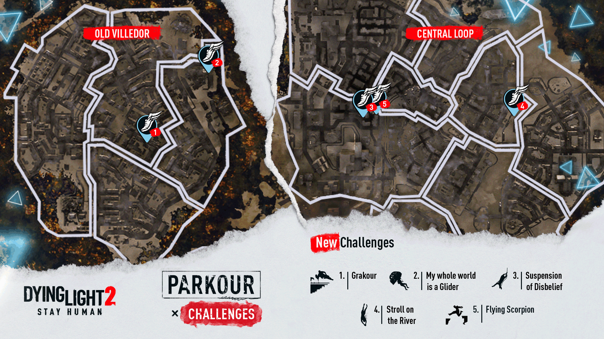 Dying Light 2 New Parkour Challenges Locations