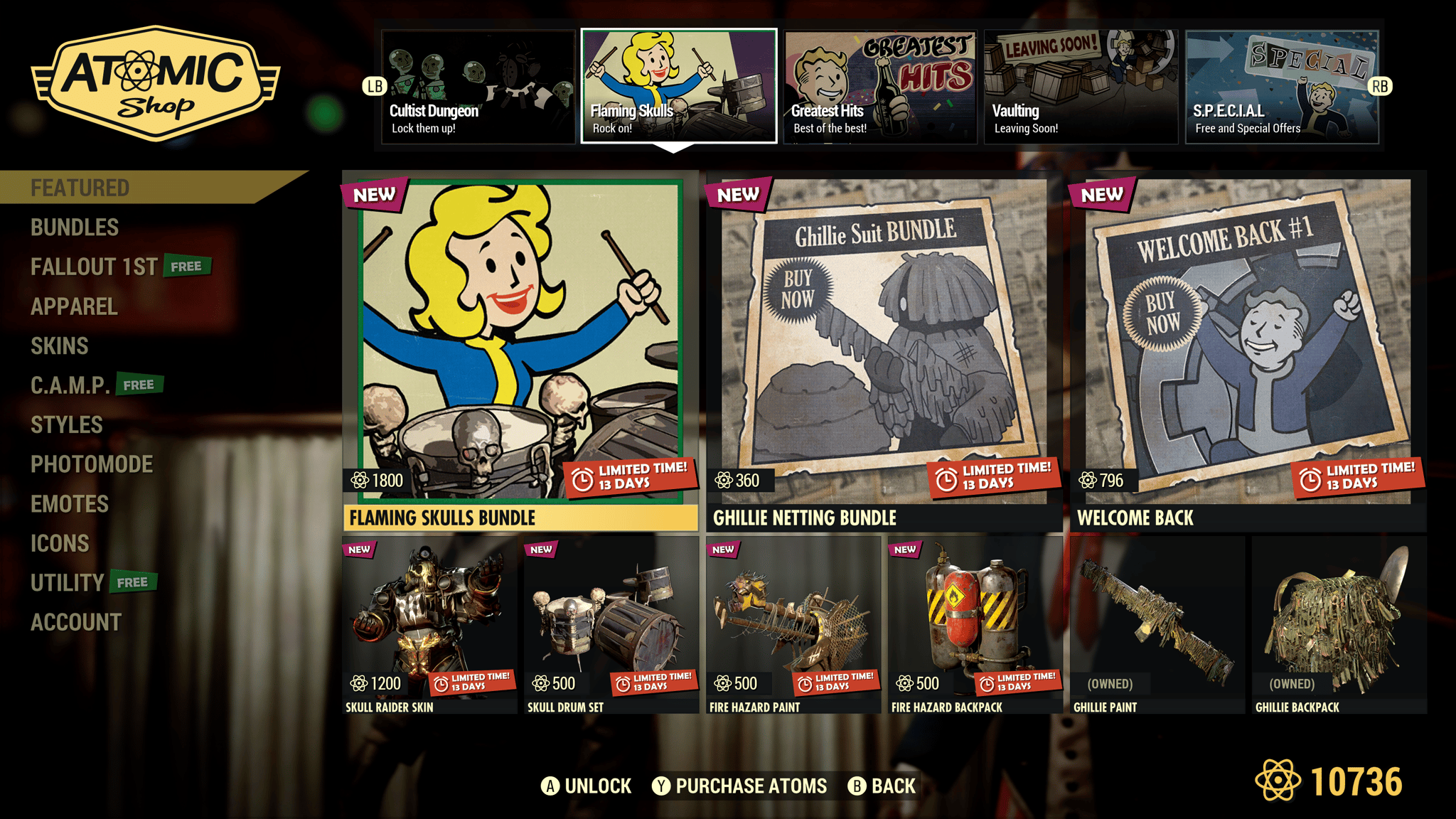 Fallout 76 Atomic Shop Weekly Update July 5
