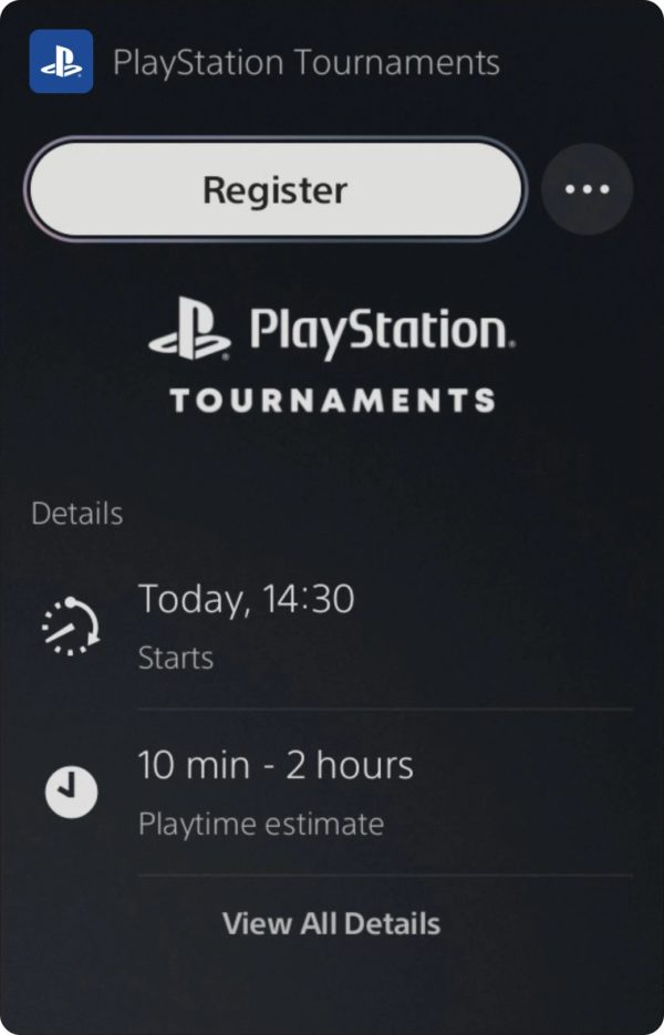 PlayStation 5 Tournaments registration