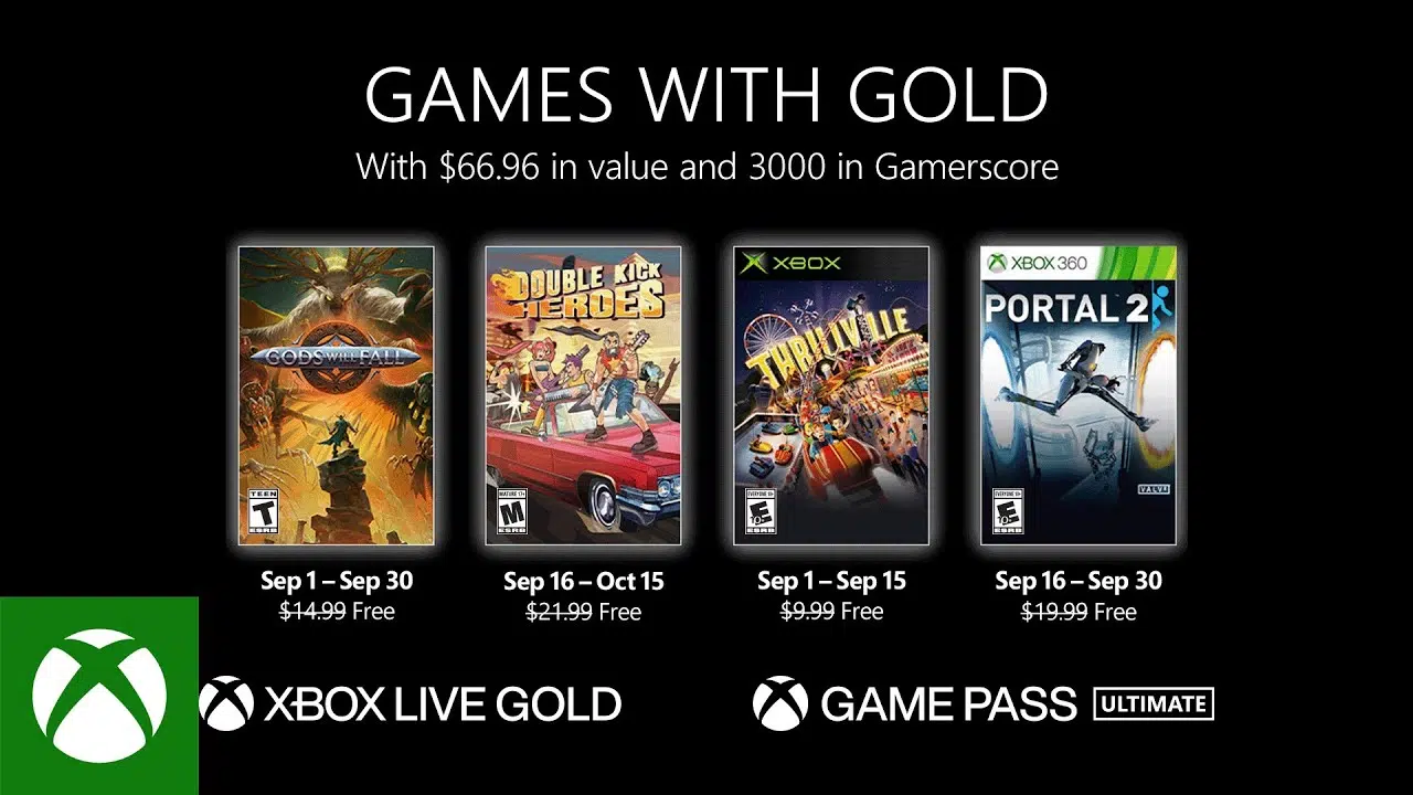 Xbox Games With Gold for September 2022