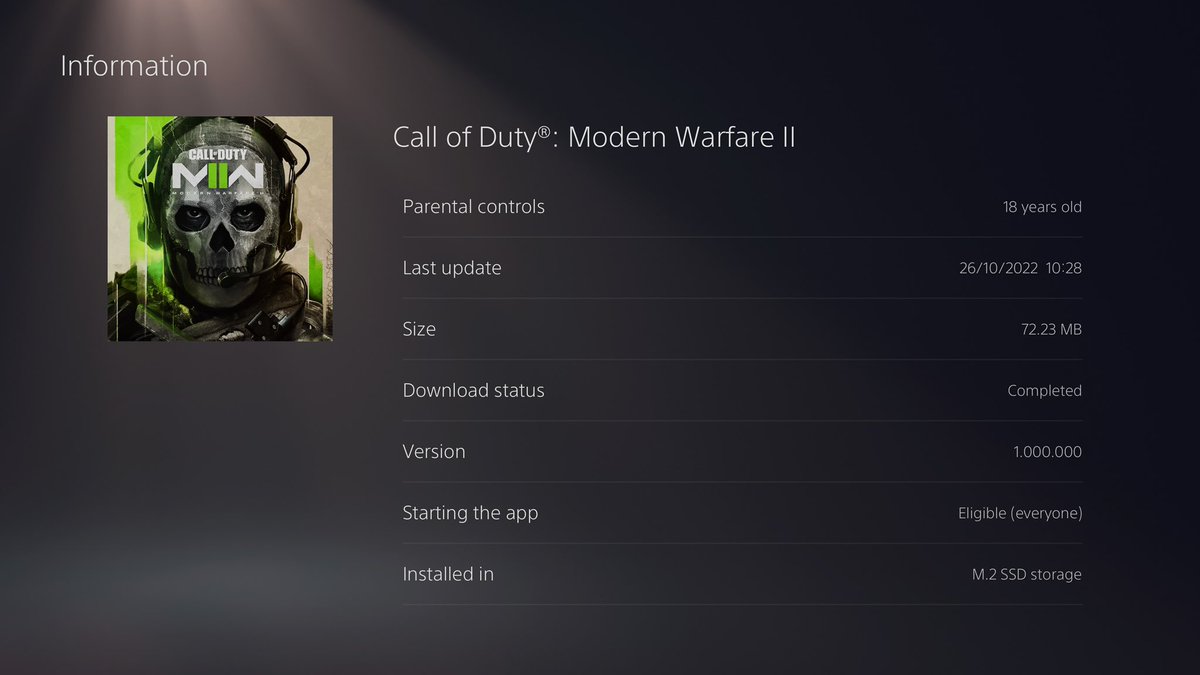 Report: Modern Warfare 2 PS5 Disc Only Houses 70MB of Data - MP1st