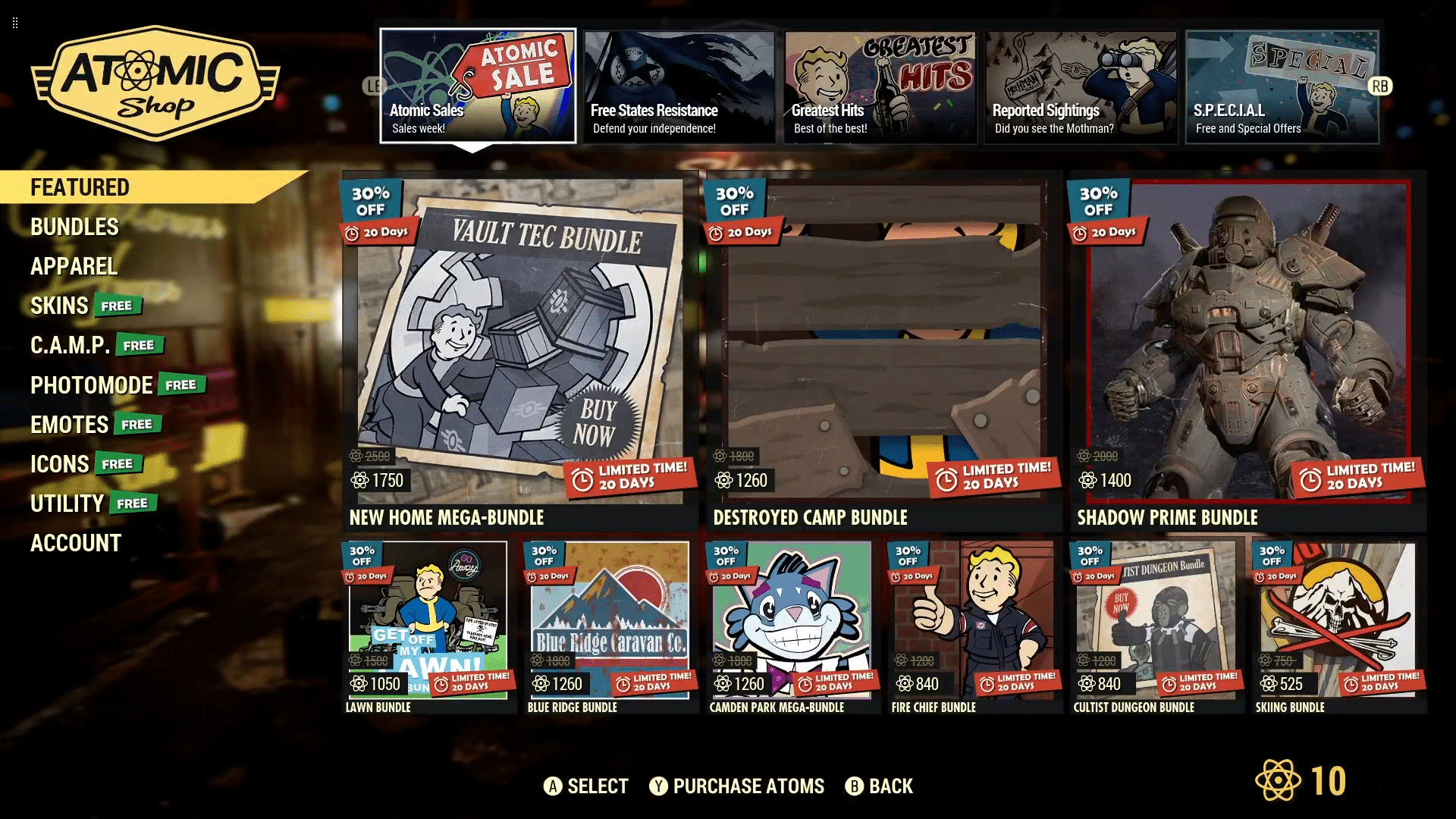 Fallout 76 Atomic Shop weekly update for May 16