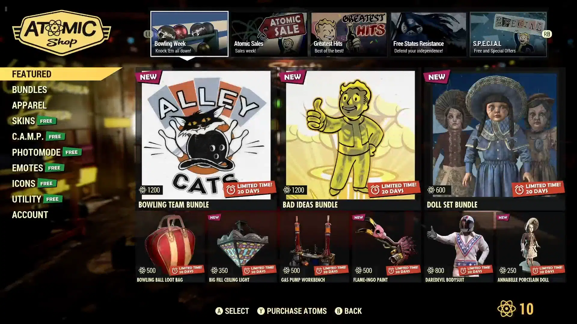 Fallout 76 Atomic Shop weekly update for May 23