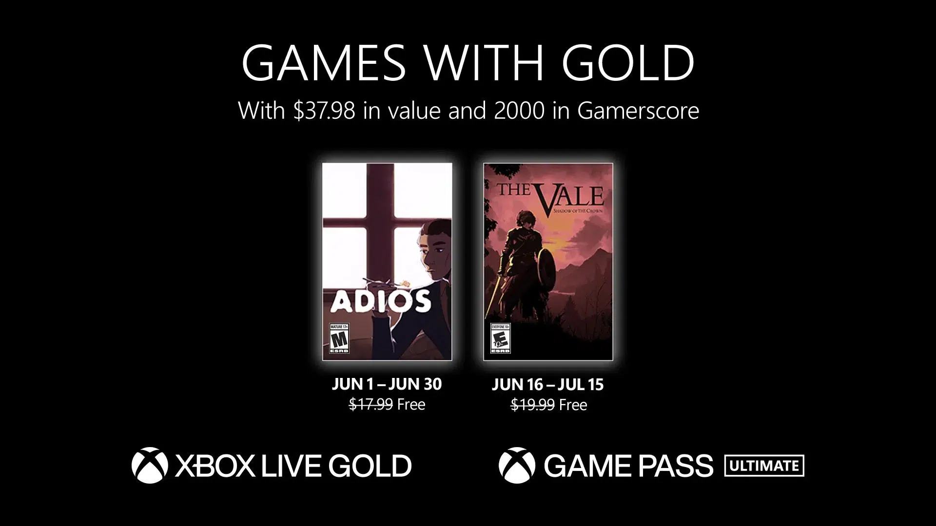 Xbox Games With Gold for June 2023