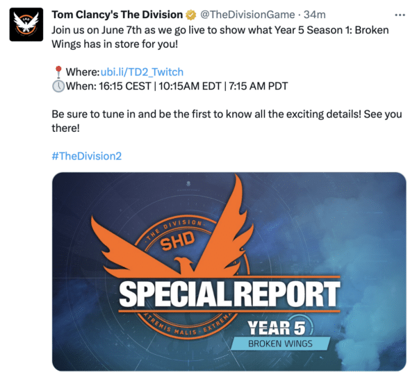the division 2 livestream