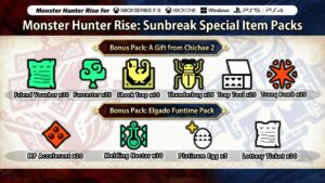 Monster Hunter Rise Sunbreak Free Item Packs