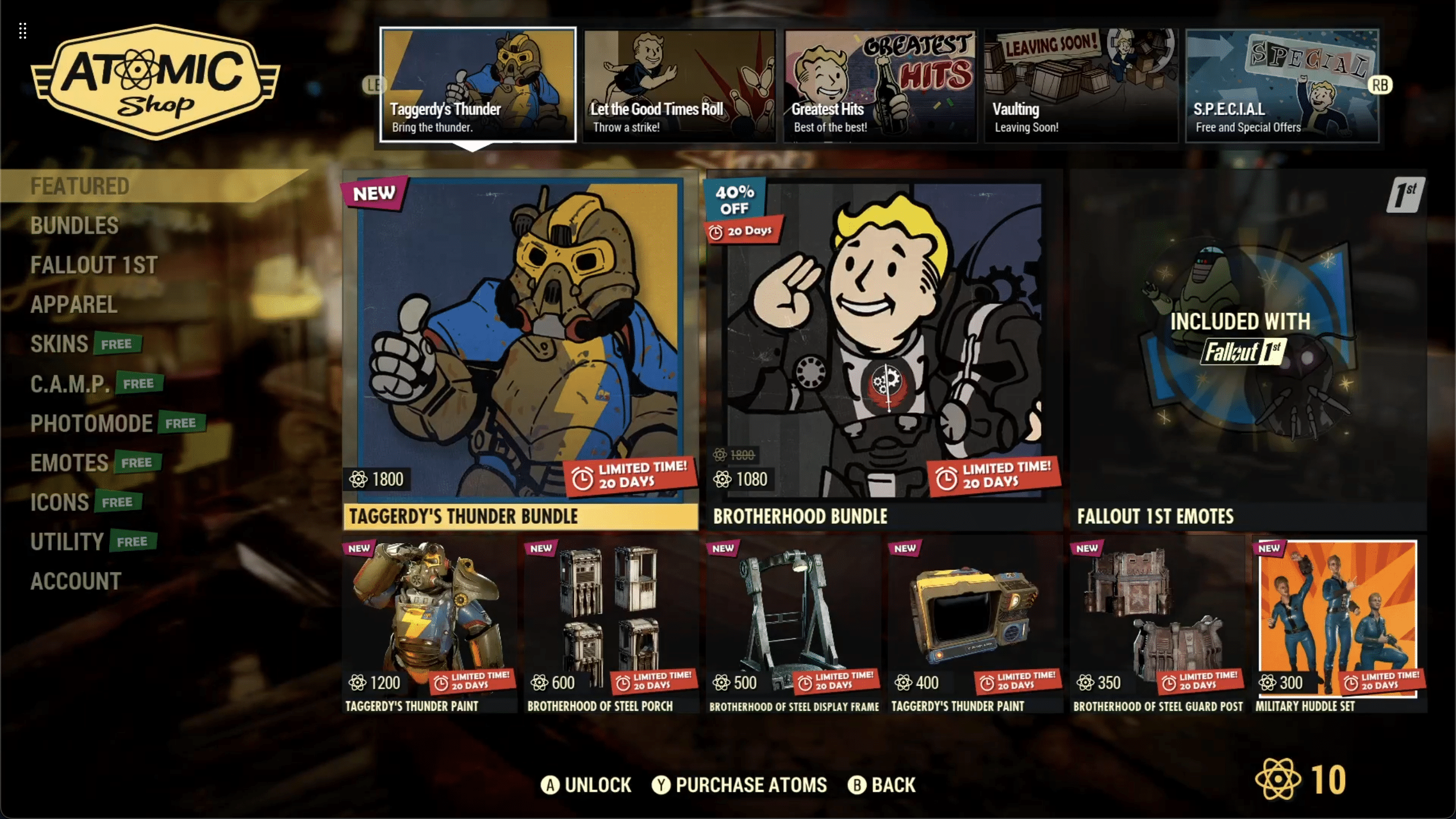 Fallout 76 Atomic Shop weekly update for July 11