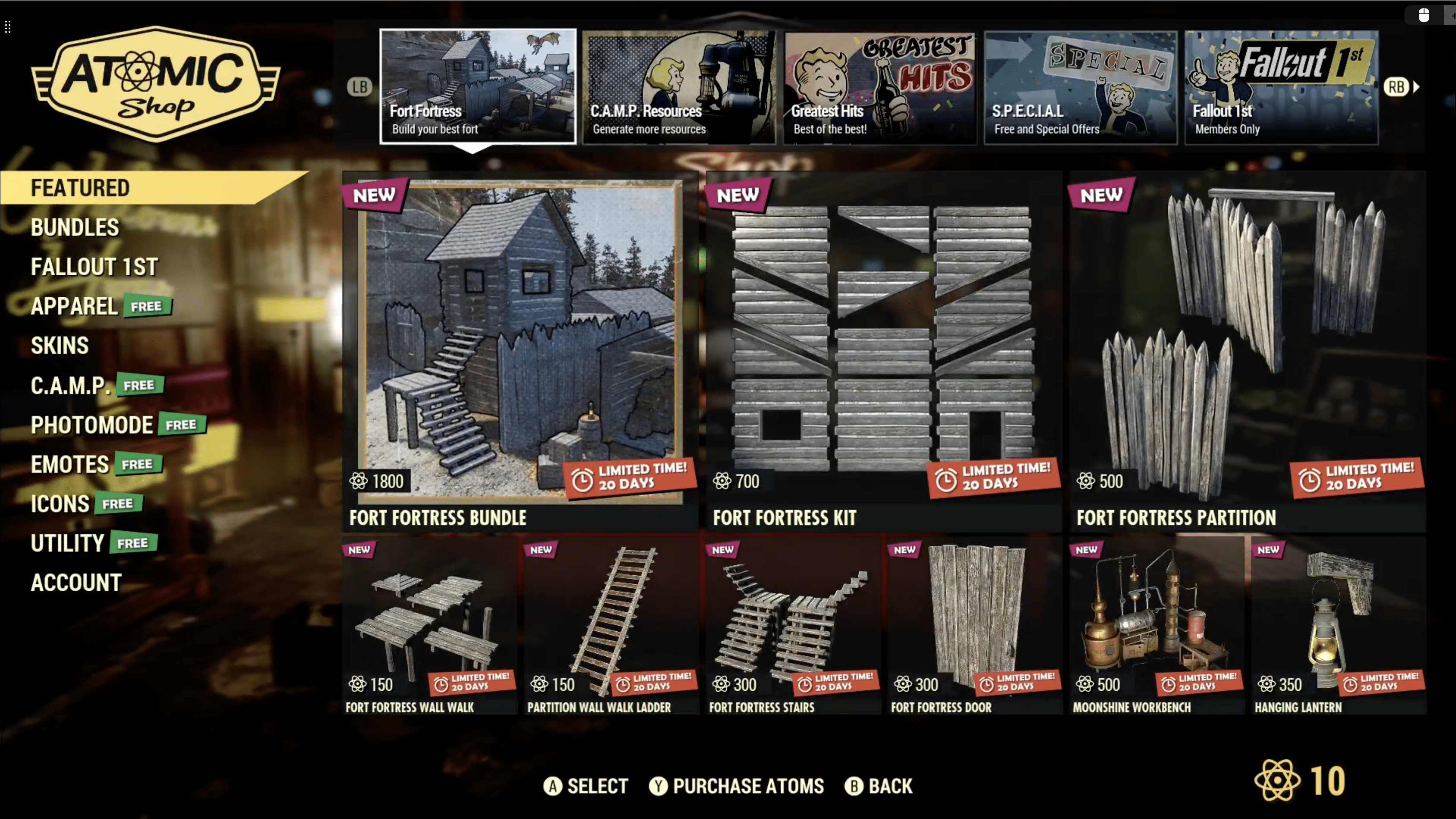 Fallout 76 Atomic Shop weekly update for July 23