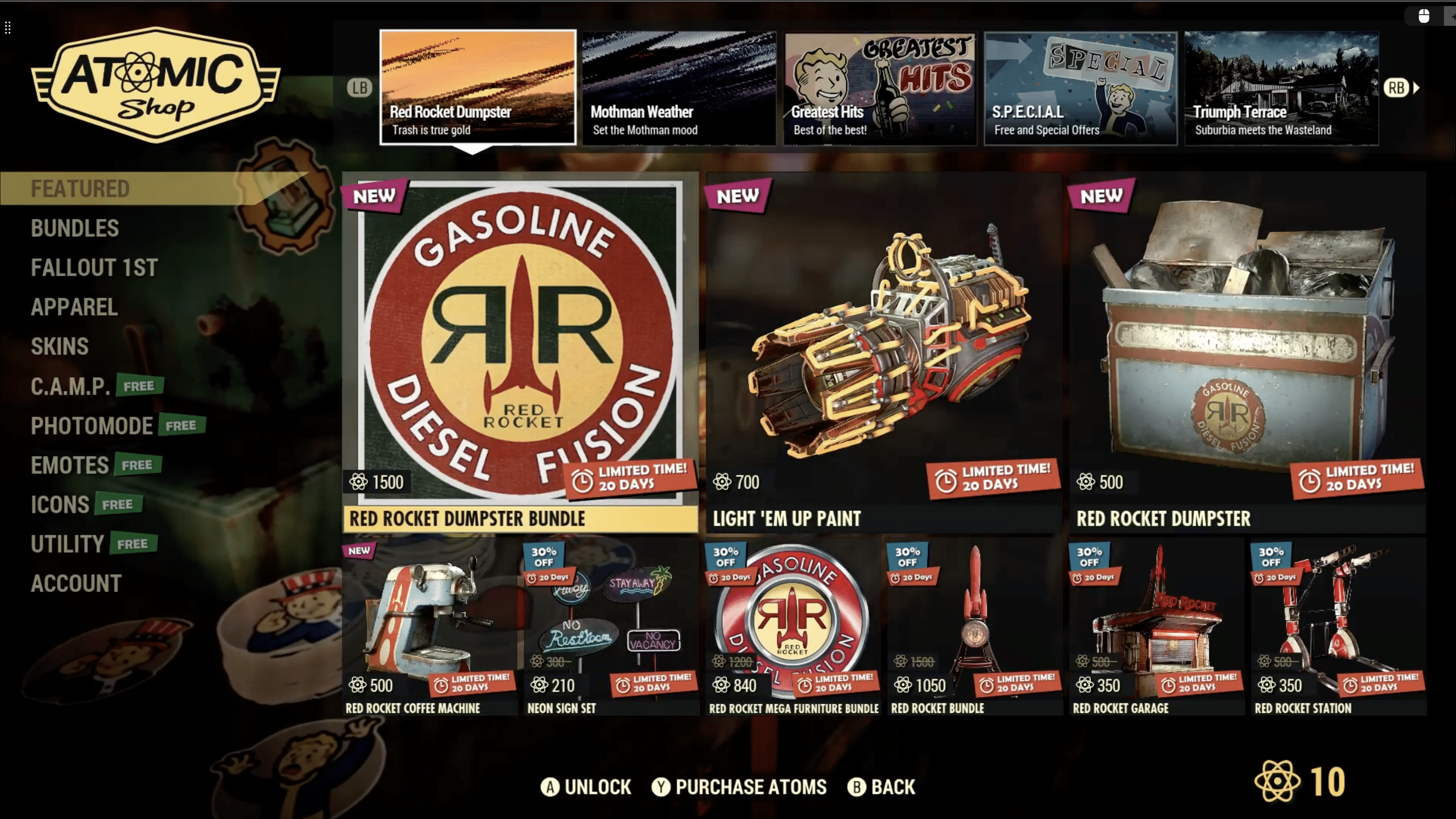 Fallout 76 Atomic Shop weekly update for August 20