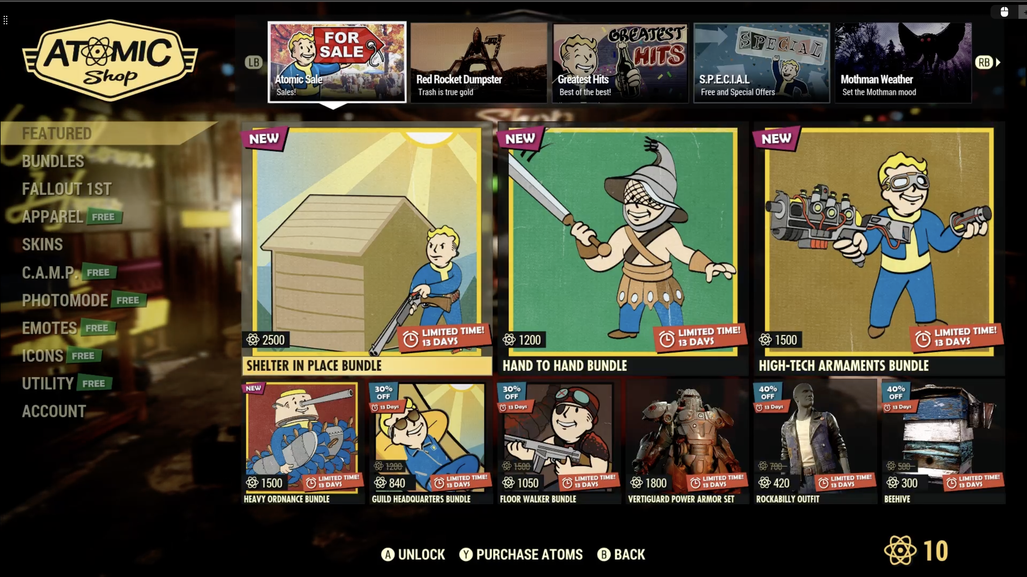 Fallout 76 Atomic Shop weekly update for August 27