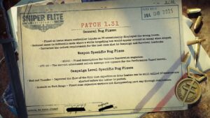 Sniper Elite Resistance Update 1.01