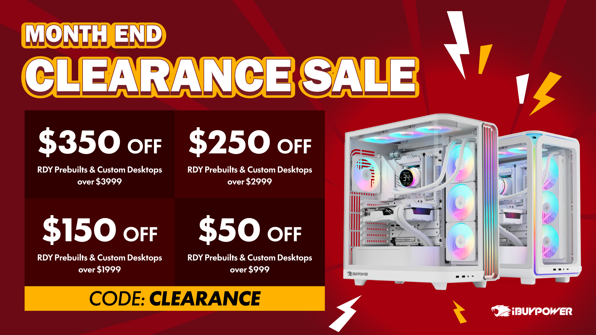 iBUYPOWER’s April Clearance Promotion Stacks Even More Savings of Prebuilds