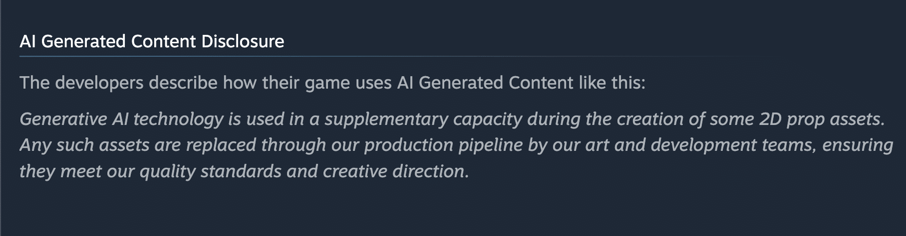 epic ceo Steam AI Disclosure